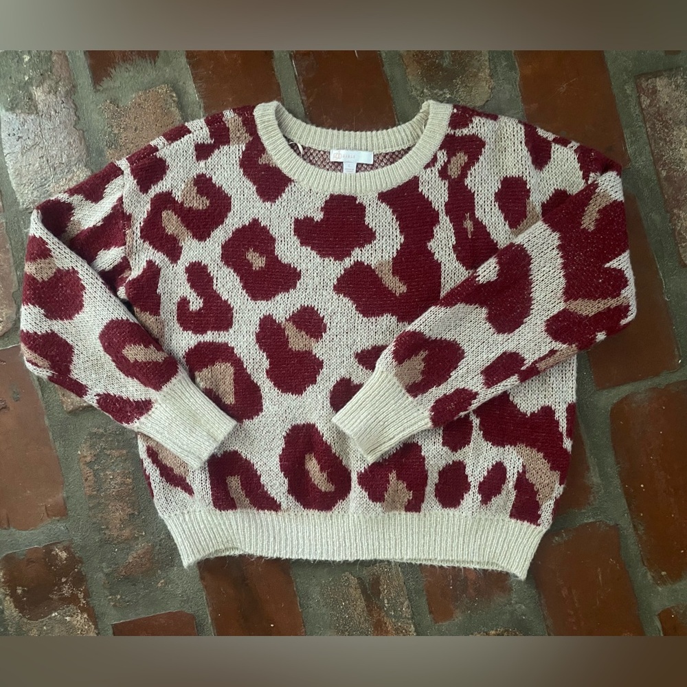 Girls Gianni Bini Leopard Print Sweater - Size Large
